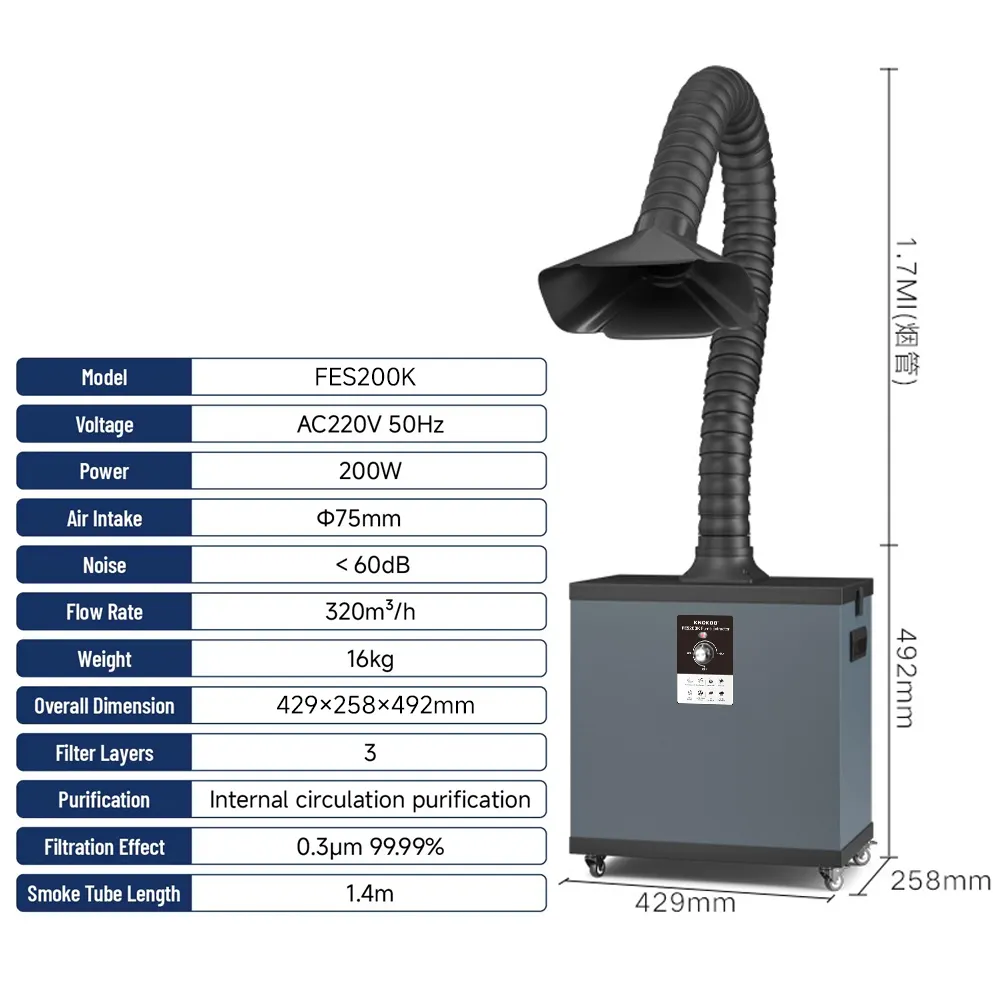 Fume Extractor Laser - KNOKOO-Filtre à poussière industriel, soudage au