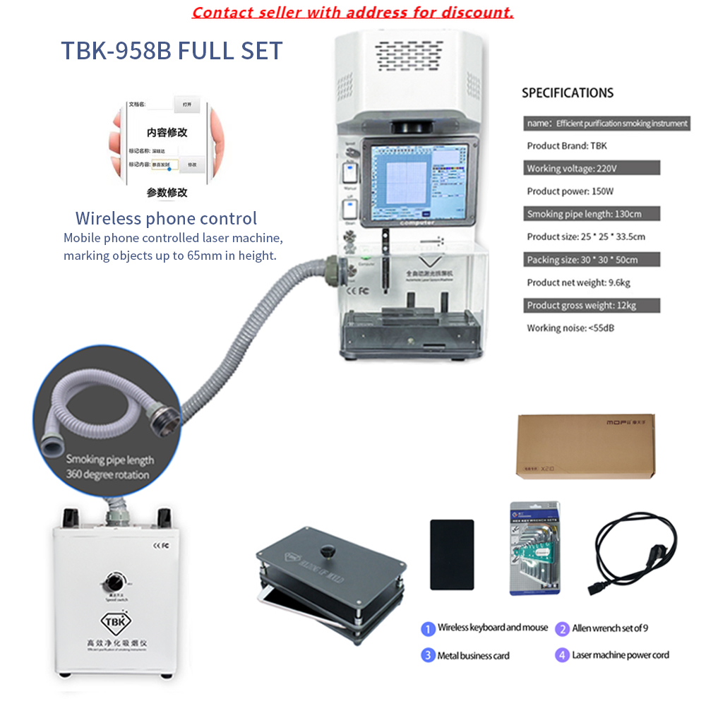 TBK 958B ensemble complet Mach - Fume Extractor Laser avis et prix